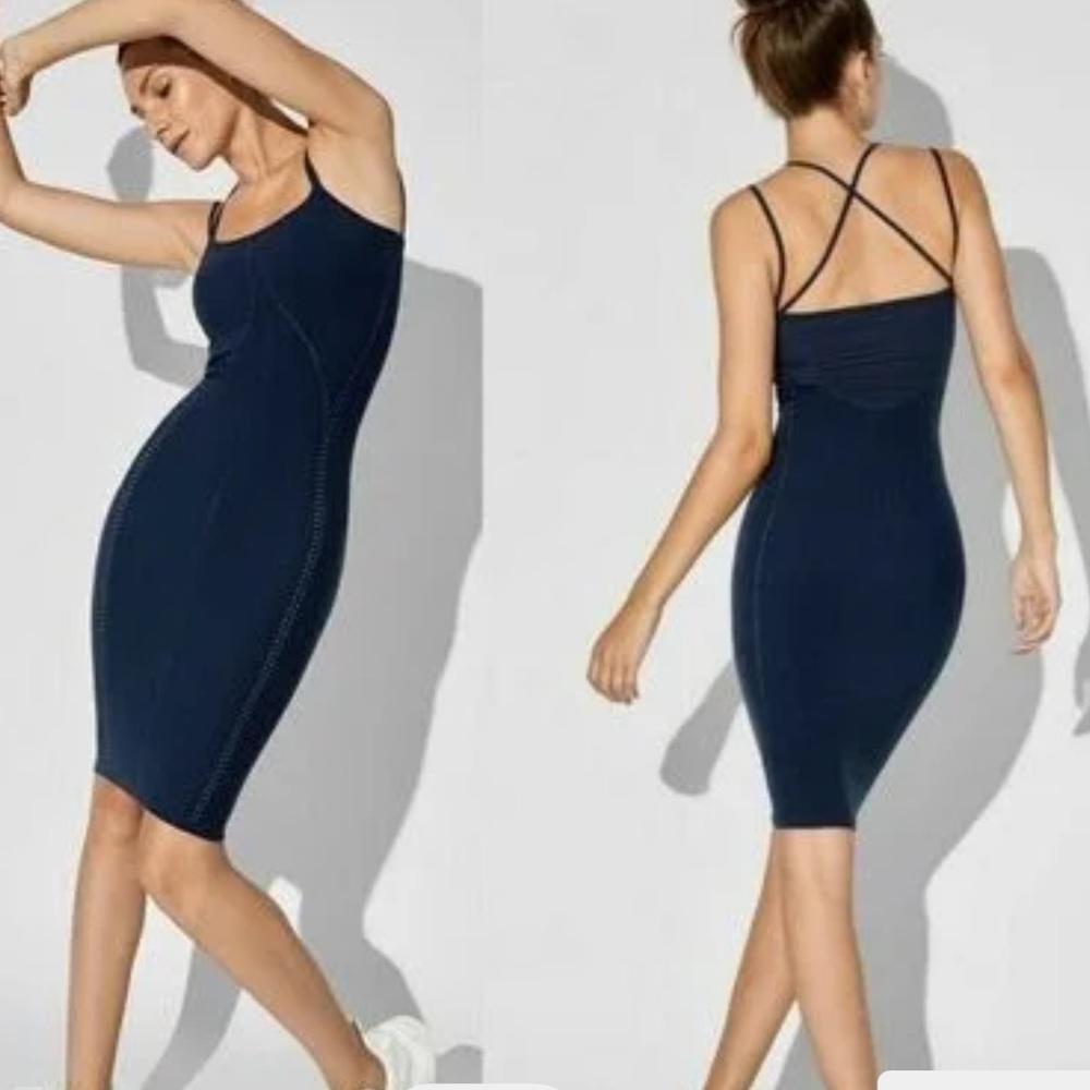 Carbon38 Navy elastic dress.